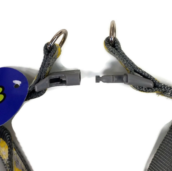 Top Paw Bella Yellow Gray Floral Adjustable Dog Harness Collar Leash Size Small - Picture 3 of 4